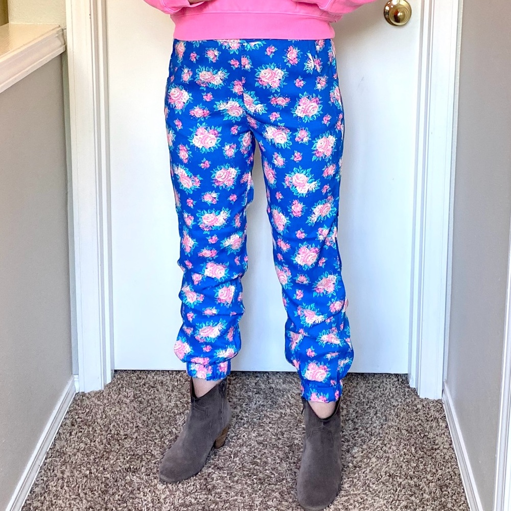 NEW 16 XL XXL Ruby & Bloom Jogger Girls Pants Floral Blue Pink Elastic Waist